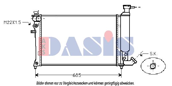 AKS DASIS radiatorius, variklio aušinimas 060007N